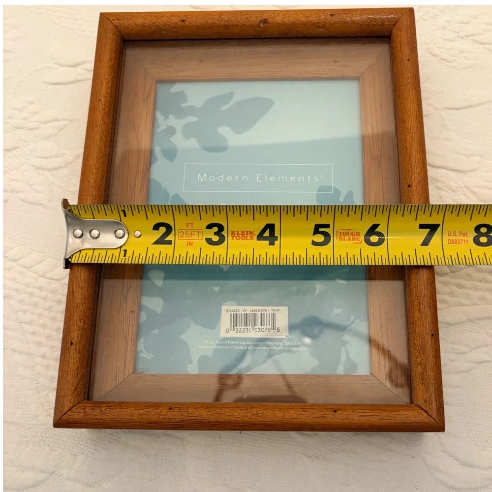 Modern Elements 5x7 Wood Picture Box Frame Pecan Finish Lakeshore Cottage